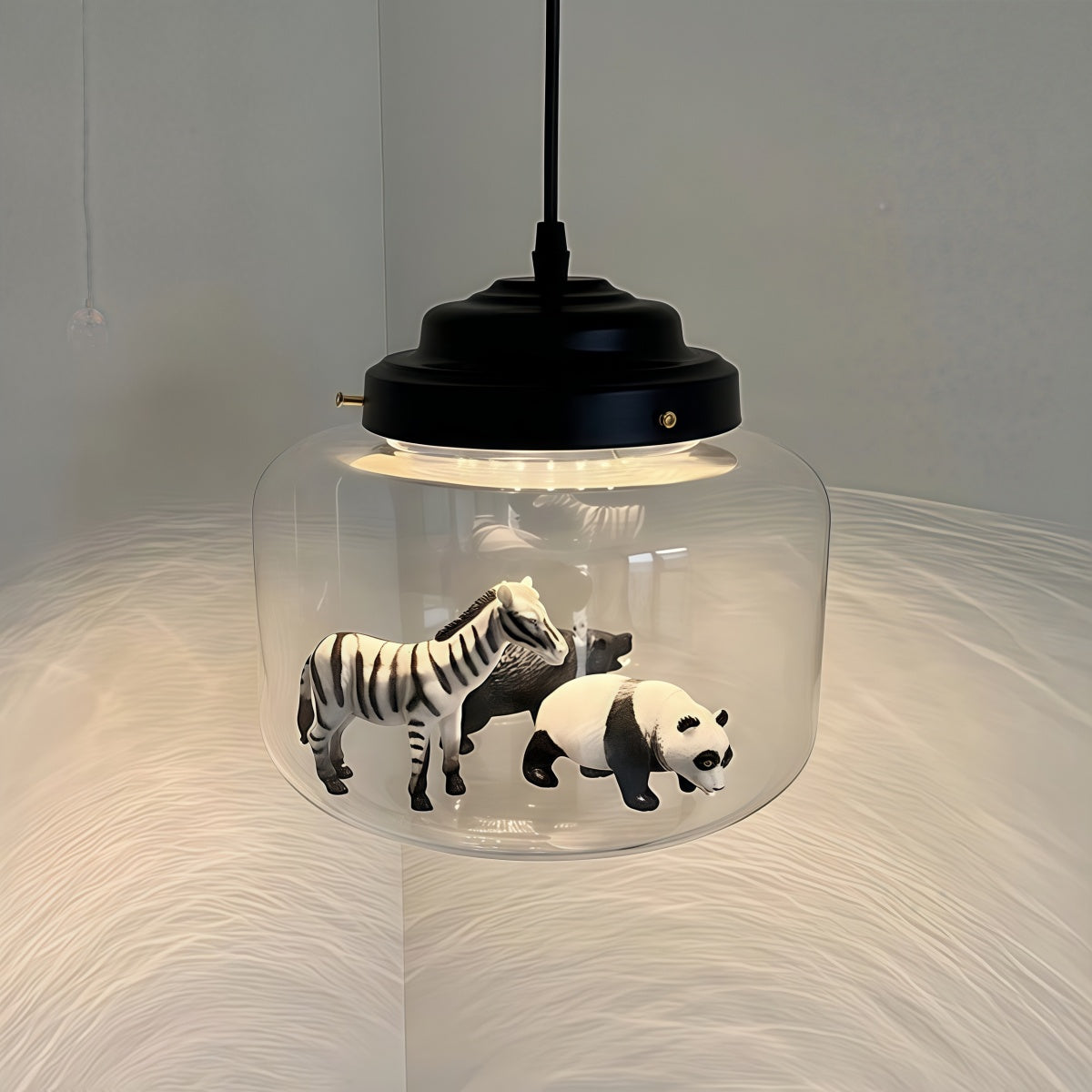 Creative Bell Jar Glass Pendant Light – Clear Zoo-Inspired Hanging Lamp